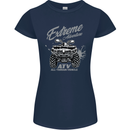 ATV All Terrain Vehicle 4X4 Quad Bike Womens Petite Cut T-Shirt Navy Blue