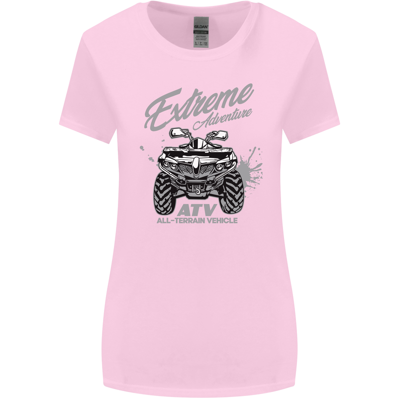 ATV All Terrain Vehicle 4X4 Quad Bike Womens Wider Cut T-Shirt Light Pink