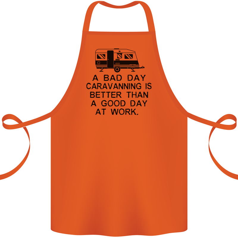 A Bad Day Caravanning Caravan Funny Cotton Apron 100% Organic Orange