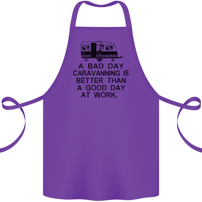 A Bad Day Caravanning Caravan Funny Cotton Apron 100% Organic Purple