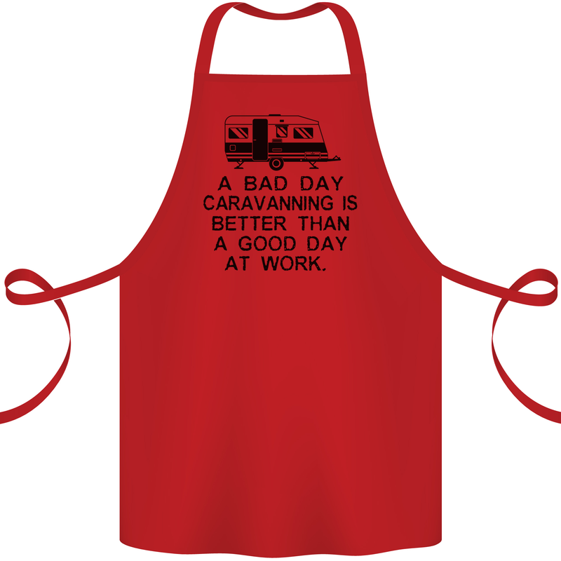A Bad Day Caravanning Caravan Funny Cotton Apron 100% Organic Red
