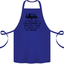 A Bad Day Caravanning Caravan Funny Cotton Apron 100% Organic Royal Blue