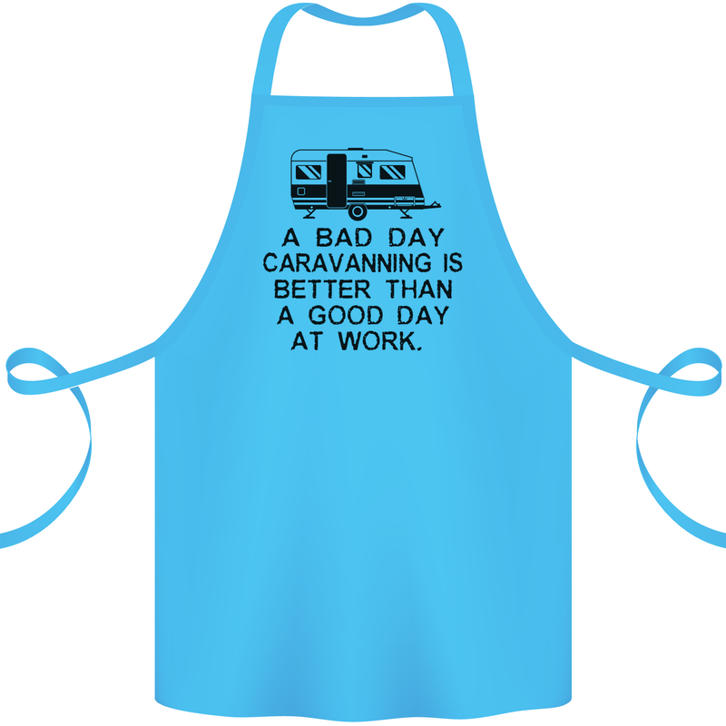 A Bad Day Caravanning Caravan Funny Cotton Apron 100% Organic Turquoise