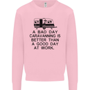 A Bad Day Caravanning Caravan Funny Kids Sweatshirt Jumper Light Pink