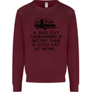 A Bad Day Caravanning Caravan Funny Kids Sweatshirt Jumper Maroon