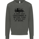 A Bad Day Caravanning Caravan Funny Kids Sweatshirt Jumper Storm Grey