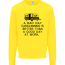 A Bad Day Caravanning Caravan Funny Kids Sweatshirt Jumper Yellow