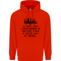 A Bad Day Caravanning Caravan Funny Mens 80% Cotton Hoodie Bright Red