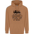 A Bad Day Caravanning Caravan Funny Mens 80% Cotton Hoodie Caramel Latte