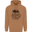 A Bad Day Caravanning Caravan Funny Mens 80% Cotton Hoodie Caramel Latte