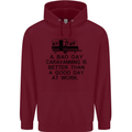 A Bad Day Caravanning Caravan Funny Mens 80% Cotton Hoodie Maroon