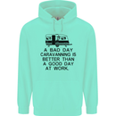 A Bad Day Caravanning Caravan Funny Mens 80% Cotton Hoodie Peppermint