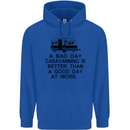 A Bad Day Caravanning Caravan Funny Mens 80% Cotton Hoodie Royal Blue