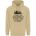 A Bad Day Caravanning Caravan Funny Mens 80% Cotton Hoodie Sand