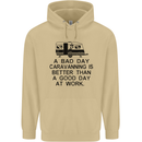 A Bad Day Caravanning Caravan Funny Mens 80% Cotton Hoodie Sand
