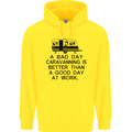 A Bad Day Caravanning Caravan Funny Mens 80% Cotton Hoodie Yellow