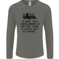 A Bad Day Caravanning Caravan Funny Mens Long Sleeve T-Shirt Charcoal