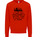A Bad Day Caravanning Caravan Funny Mens Sweatshirt Jumper Bright Red