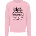 A Bad Day Caravanning Caravan Funny Mens Sweatshirt Jumper Light Pink