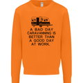 A Bad Day Caravanning Caravan Funny Mens Sweatshirt Jumper Orange