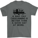 A Bad Day Caravanning Caravan Funny Mens T-Shirt Cotton Gildan Charcoal