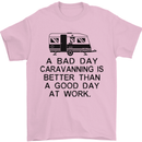 A Bad Day Caravanning Caravan Funny Mens T-Shirt Cotton Gildan Light Pink