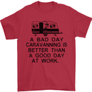 A Bad Day Caravanning Caravan Funny Mens T-Shirt Cotton Gildan Red