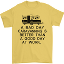 A Bad Day Caravanning Caravan Funny Mens T-Shirt Cotton Gildan Yellow