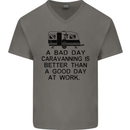 A Bad Day Caravanning Caravan Funny Mens V-Neck Cotton T-Shirt Charcoal