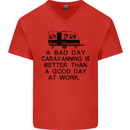 A Bad Day Caravanning Caravan Funny Mens V-Neck Cotton T-Shirt Red