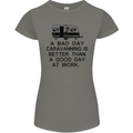 A Bad Day Caravanning Caravan Funny Womens Petite Cut T-Shirt Charcoal