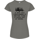 A Bad Day Caravanning Caravan Funny Womens Petite Cut T-Shirt Charcoal