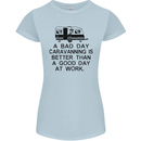 A Bad Day Caravanning Caravan Funny Womens Petite Cut T-Shirt Light Blue