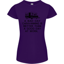 A Bad Day Caravanning Caravan Funny Womens Petite Cut T-Shirt Purple