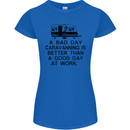 A Bad Day Caravanning Caravan Funny Womens Petite Cut T-Shirt Royal Blue