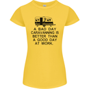 A Bad Day Caravanning Caravan Funny Womens Petite Cut T-Shirt Yellow