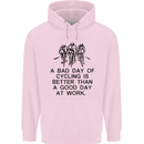 A Bad Day of Cycling Cyclist Funny Childrens Kids Hoodie Light Pink