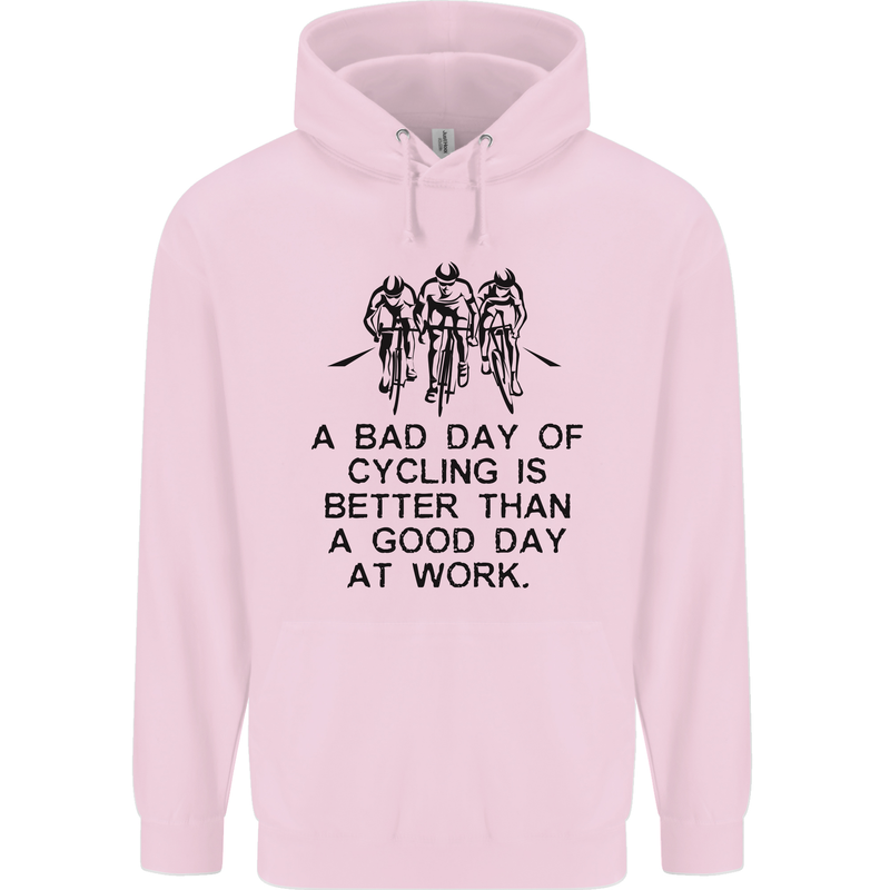 A Bad Day of Cycling Cyclist Funny Childrens Kids Hoodie Light Pink