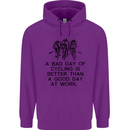 A Bad Day of Cycling Cyclist Funny Childrens Kids Hoodie Purple