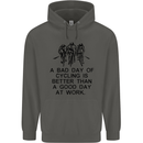 A Bad Day of Cycling Cyclist Funny Childrens Kids Hoodie Storm Grey