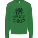 A Bad Day of Cycling Cyclist Funny Kids Sweatshirt Jumper Irish Green