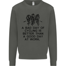 A Bad Day of Cycling Cyclist Funny Kids Sweatshirt Jumper Storm Grey