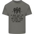 A Bad Day of Cycling Cyclist Funny Kids T-Shirt Childrens Charcoal