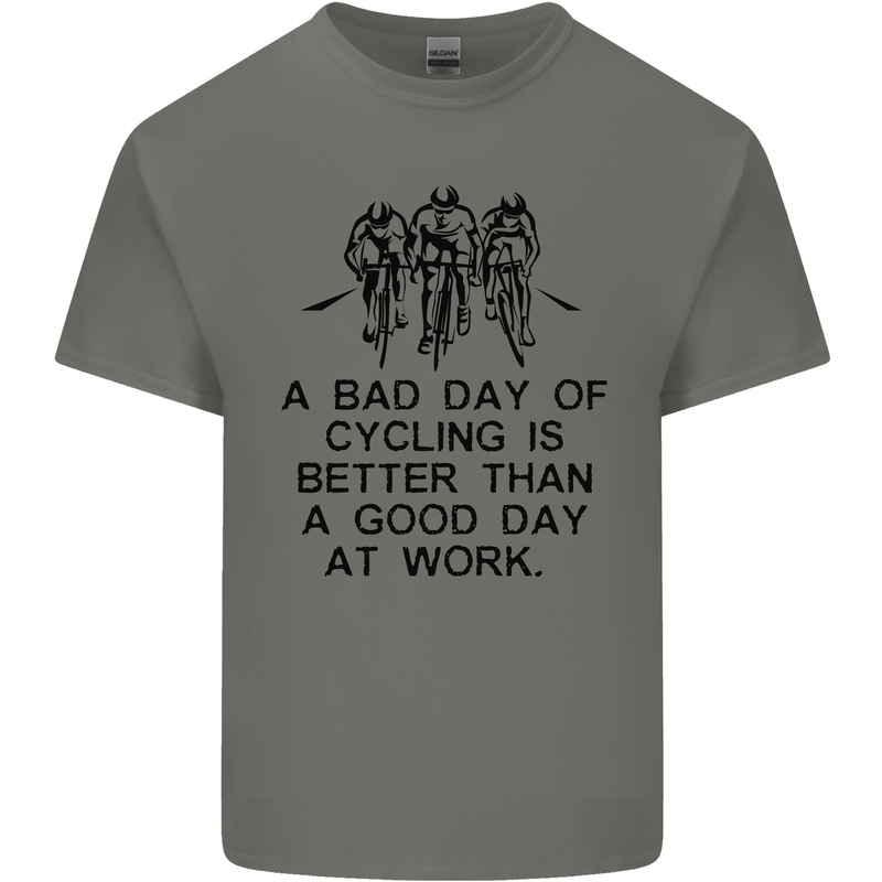 A Bad Day of Cycling Cyclist Funny Kids T-Shirt Childrens Charcoal