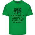 A Bad Day of Cycling Cyclist Funny Kids T-Shirt Childrens Irish Green