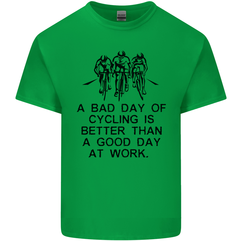 A Bad Day of Cycling Cyclist Funny Kids T-Shirt Childrens Irish Green