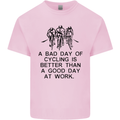 A Bad Day of Cycling Cyclist Funny Kids T-Shirt Childrens Light Pink