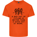 A Bad Day of Cycling Cyclist Funny Kids T-Shirt Childrens Orange