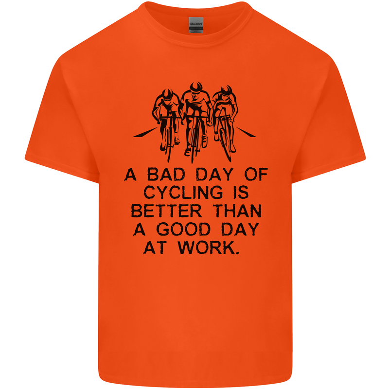 A Bad Day of Cycling Cyclist Funny Kids T-Shirt Childrens Orange