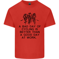 A Bad Day of Cycling Cyclist Funny Kids T-Shirt Childrens Red